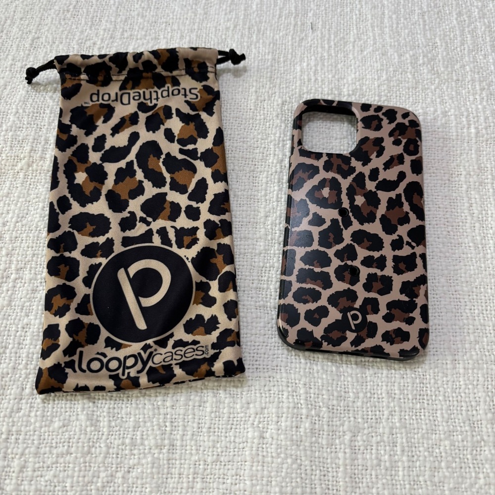 Loopy Cases iPhone 12 Pro Max Leopard Print Phone Case with Matching Pouch